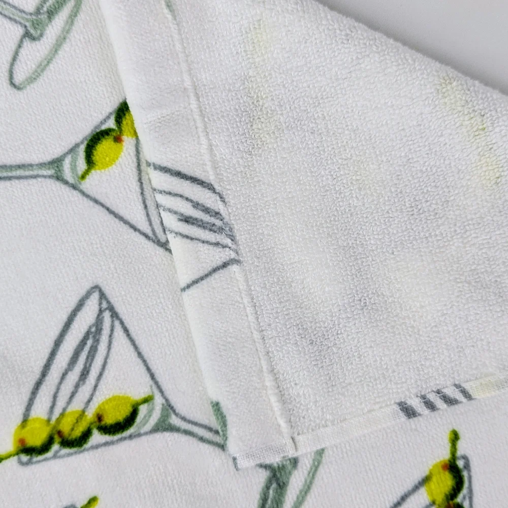 Martini Print Hand Towels Set Of Two Cotton Lyocell 16